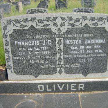 OLIVIER Francois J.G. 1888-1956 &amp; Hester Jacomina 1894-1975