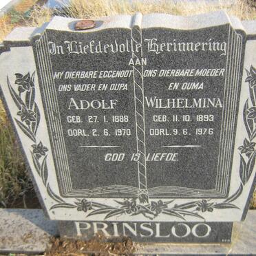 PRINSLOO Adolf 1888-1970 &amp; Wilhelmina 1893-1976
