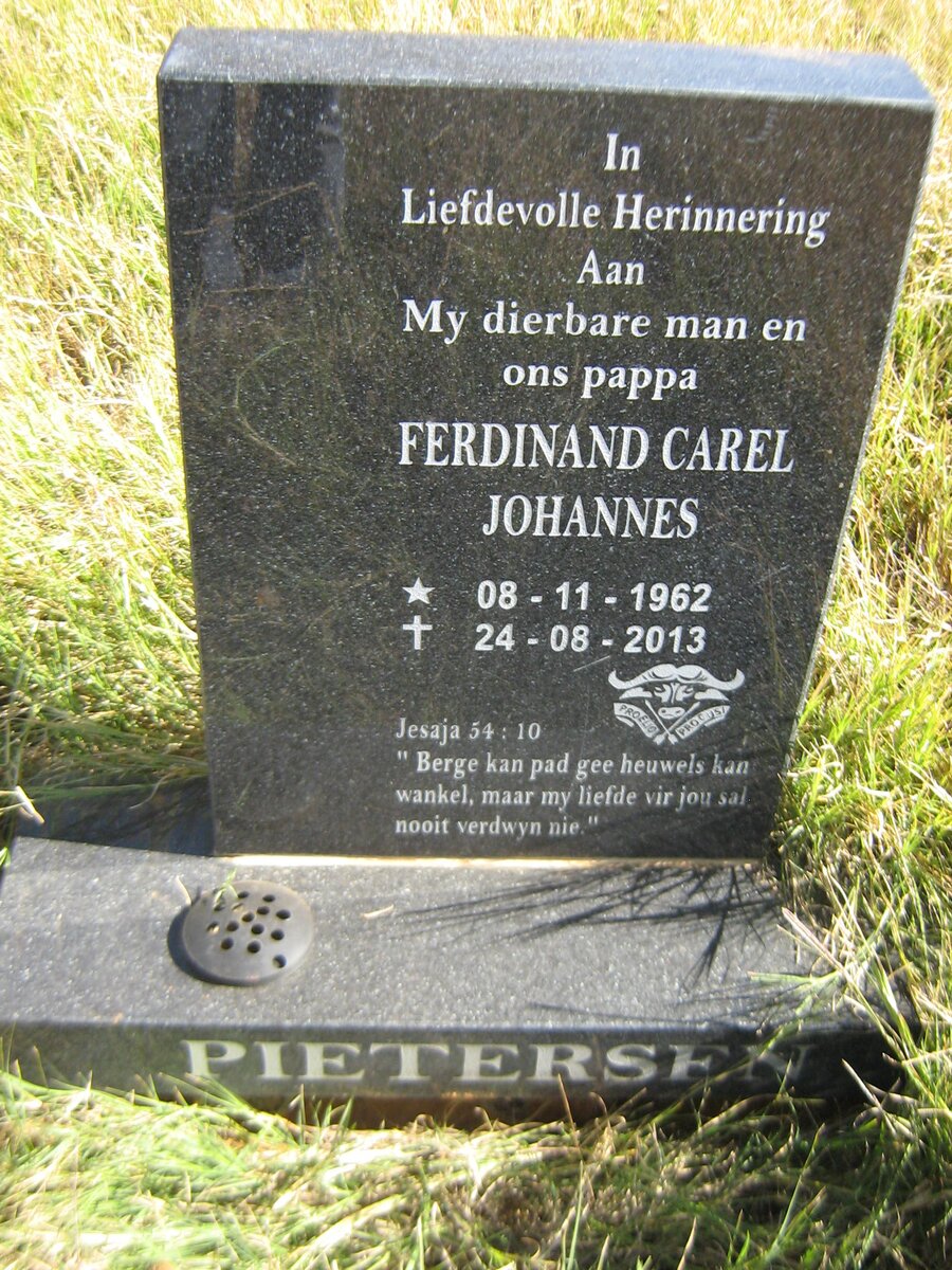 PIETERSEN Ferdinand Carel Johannes 1962-2013
