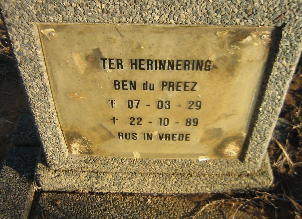 PREEZ Ben, du 1929-1989