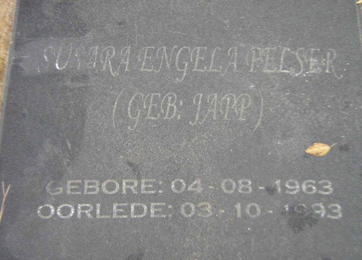 PELSER Susara Engela nee JAPP 1963-1993