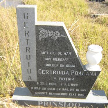 PRINSLOO Gertruida Poalana nee BOTMA 1933-1989