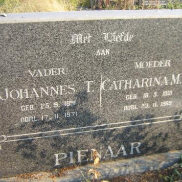 PIENAAR Johannes T. 1891-1971 &amp; Catharina M.M. 1901-1969