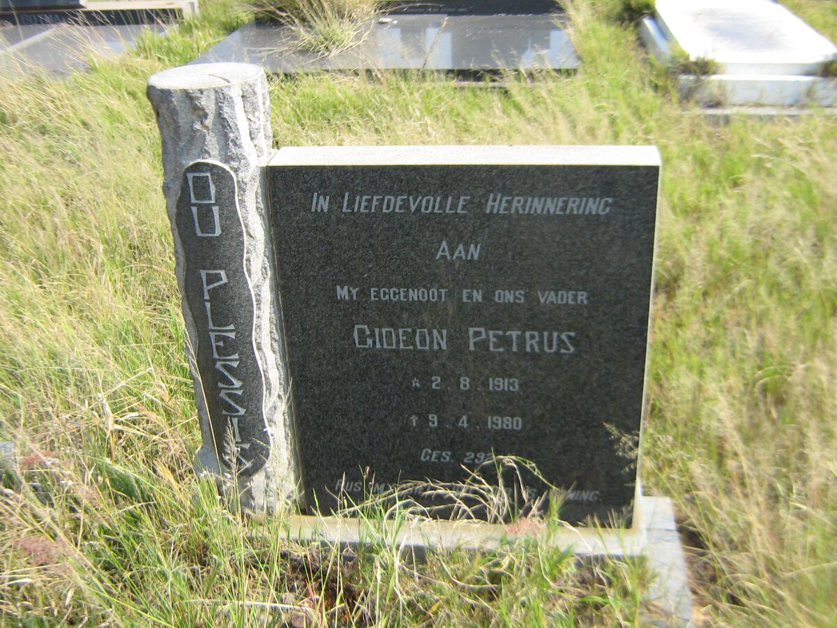 PLESSIS Gideon Petrus, du 1913-1980
