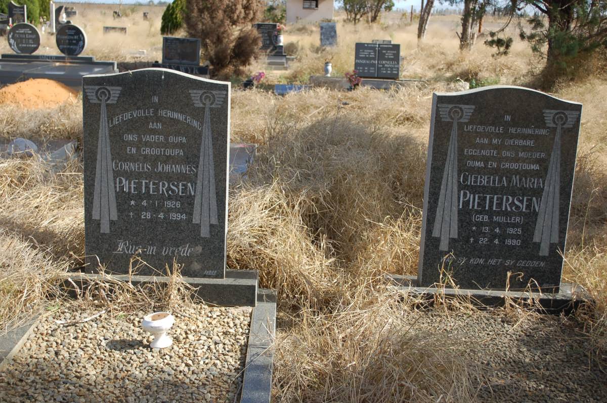 PIETERSEN Cornelis Johannes 1926-1994 &amp; Ciebella Maria MULLER 1925-1990