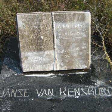 RENSBURG Maria Elizabeth, Janse van 1955-1977