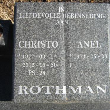 ROTHMAN Christo 1977-2012 &amp; Anel 1973-