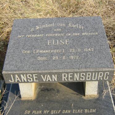RENSBURG Elise, Janse van nee SWANEPOEL 1942-1972