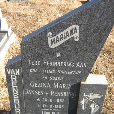 RENSBURG Gezina Maria, Jansen van 1953-1965