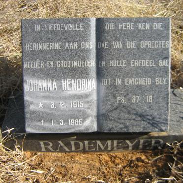 RADEMEYER Johanna Hendrina 1915-1985