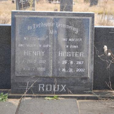 ROUX Henry 1912-1986 &amp; Hester 1917-2002