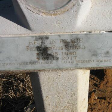 SULLIVAN Frank Jacobus 1940-2017