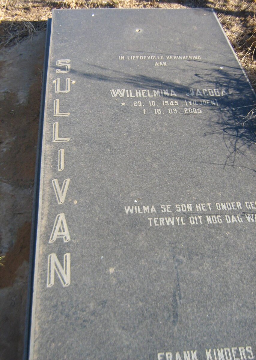 SULLIVAN Wilhelmina Jacoba nee VILJOEN 1945-2005
