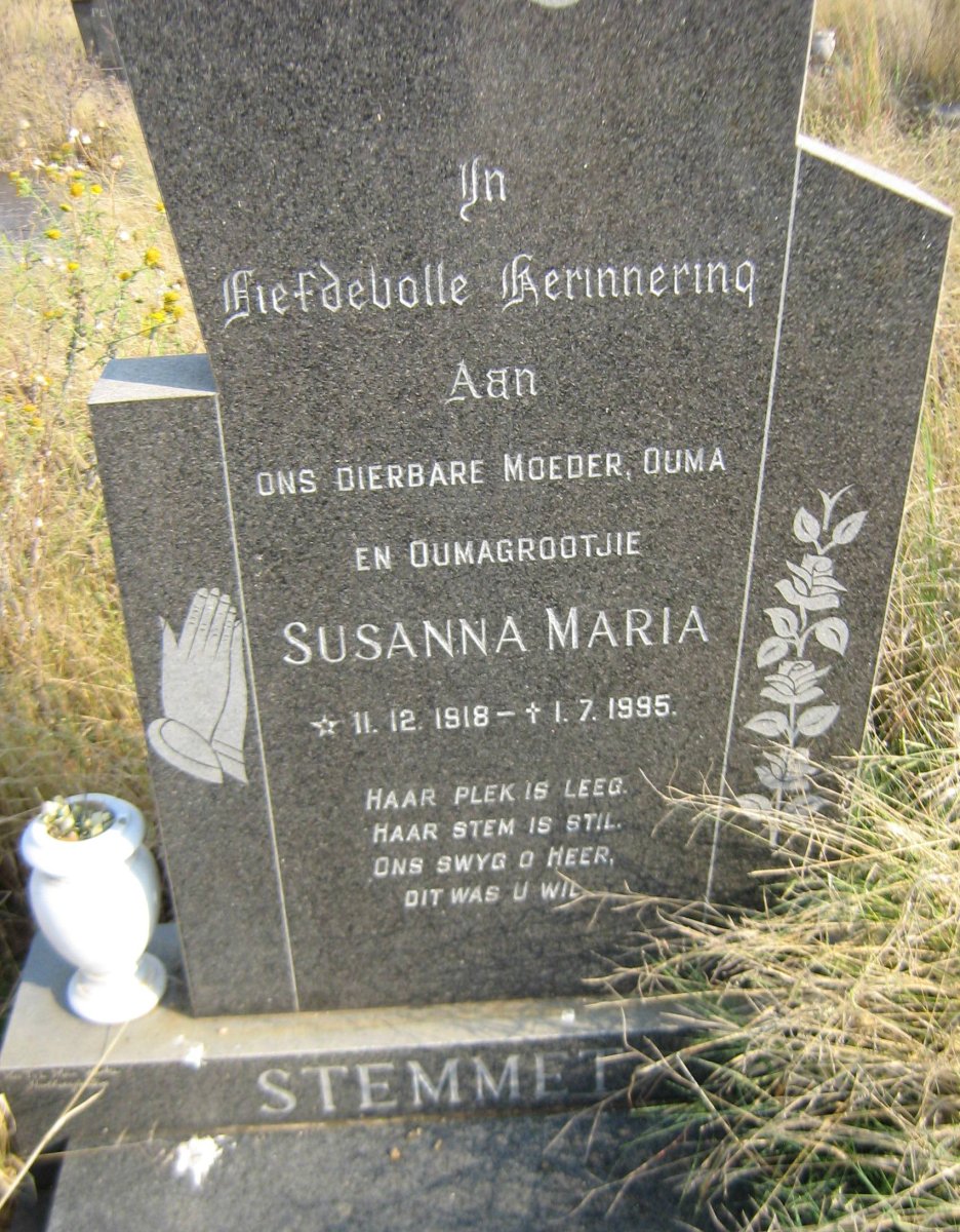 STEMMET Susanna Maria 1918-1995