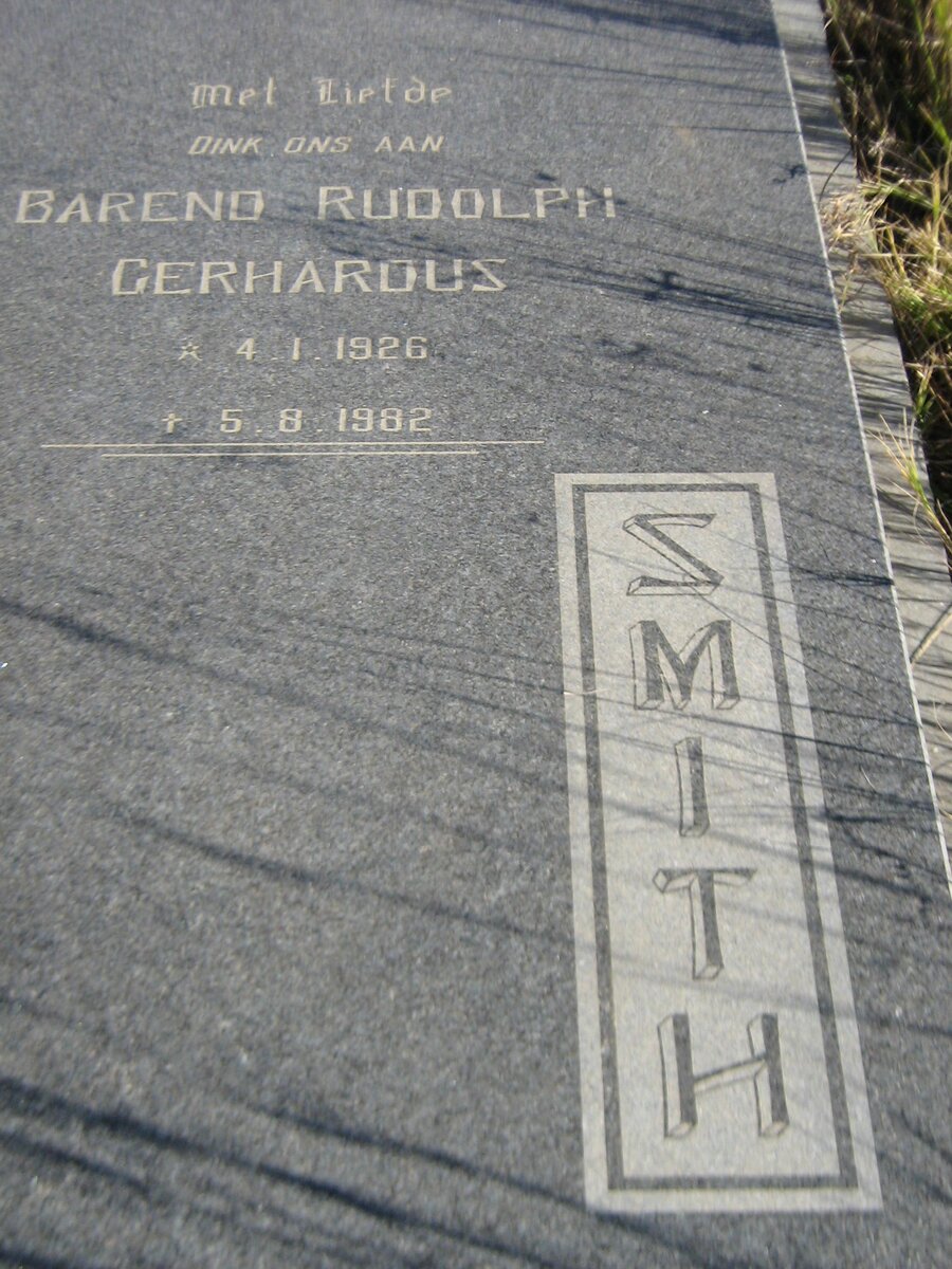 SMITH Barend Rudolph Gerhardus 1926-1982