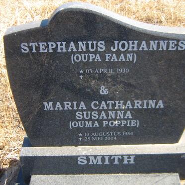 SMITH Stephanus Johannes 1930- &amp; Maria Catharina Susanna 1934-2004