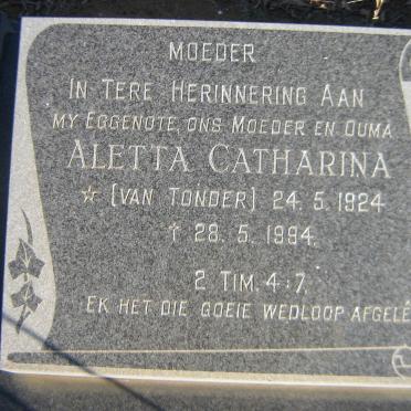 SWANEPOEL Philippus Albertus 1914-1999 &amp; Aletta Catharina VAN TONDER 1924-1984