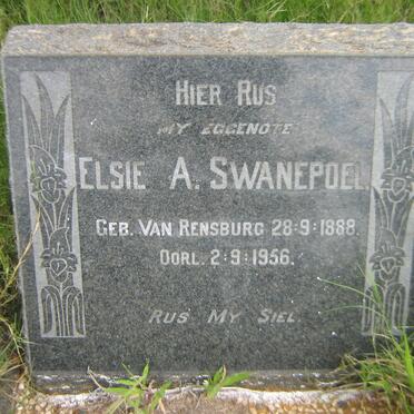 SWANEPOEL Elsie A. nee VAN RENSBURG 1888-1956
