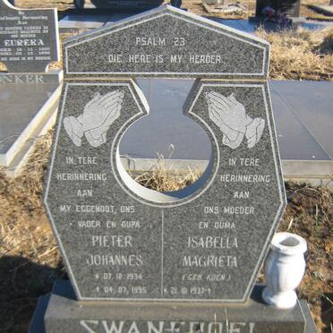 SWANEPOEL Pieter Johannes 1934-1995 &amp; Isabella Magrieta nee KOEN 1937-