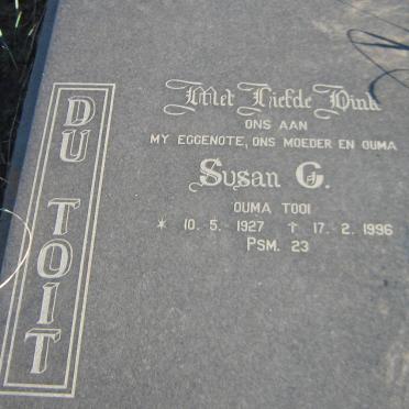 TOIT Susan G., du 1927-1996