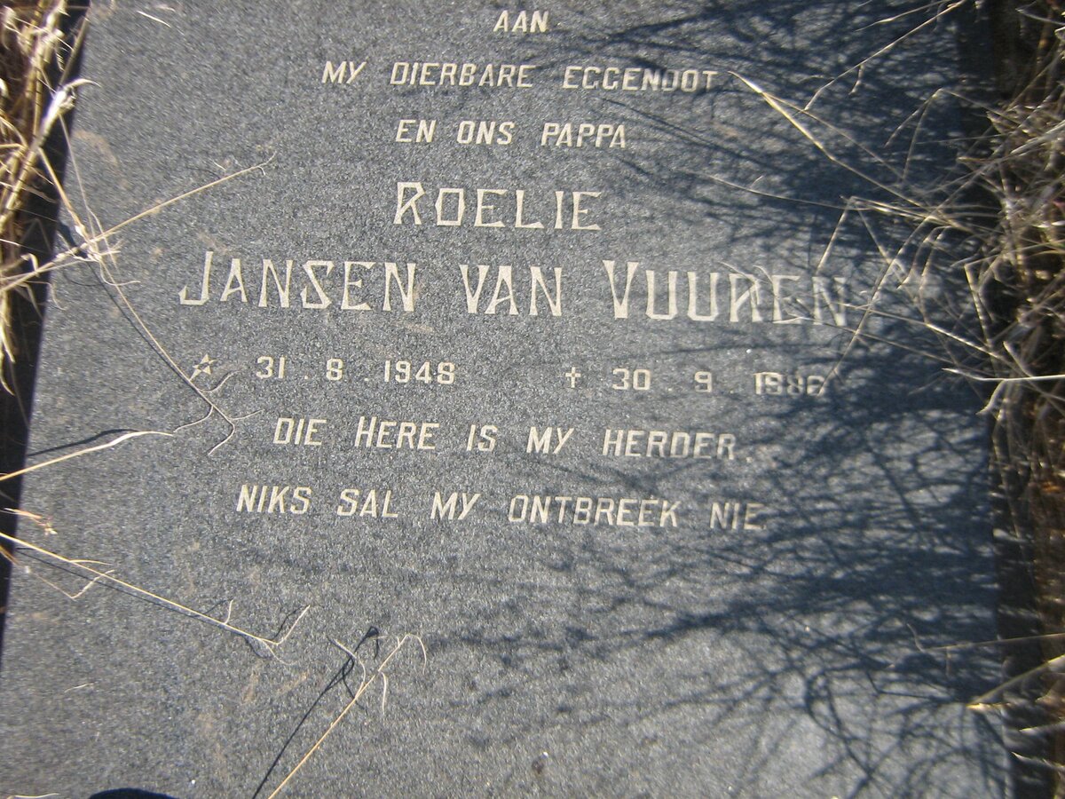 VUUREN Roelie, Jansen van 1948-1986