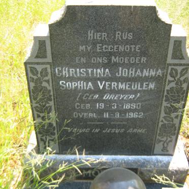 VERMEULEN Christina Johanna Sophia nee DREYER 1890-1962
