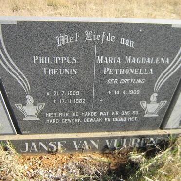 VUUREN Philippus Theunis, Janse van 1909-1982 &amp; Maria Magdalena Petronella GREYLING 1909-