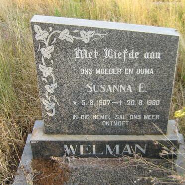 WELMAN Susanna E. 1907-1980