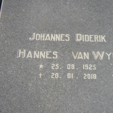 WYK Johannes Diderik, van 1925-2010