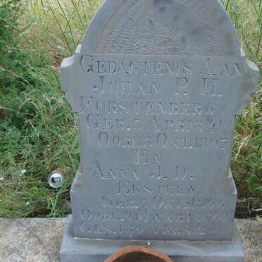 FURSTENBERG Johan P.H. 1841-1907 &amp; Anna J.D. EKSTEEN 1846-1940