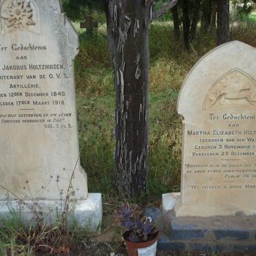 HOLTZHUIZEN Elias Jakobus 1840-1918 &amp; Martha Elizabeth VAN DER WATH 1848-1912