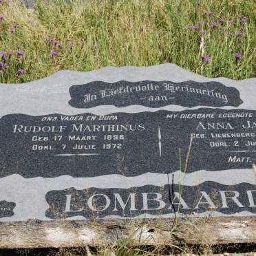 LOMBAARD Rudolf Marthinus 1896-1972 &amp; Anna Jacoba LIEBENBERG 1890-1962