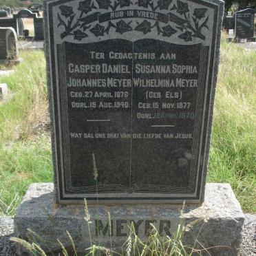 MEYER Casper Daniel Johannes 1876-1940 &amp; Susanna Sophia Wilhelmina ELS 1877-1970