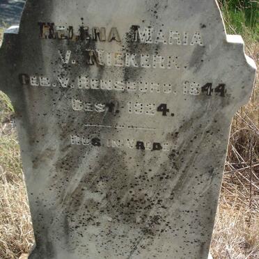 NIEKERK Helena Maria, van nee VAN RENSBURG 1844-1924
