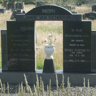 RENSBURG Jacob Jacobus, Janse van 1896-1967 &amp; Maria Elizabeth JONKER 1901-1986