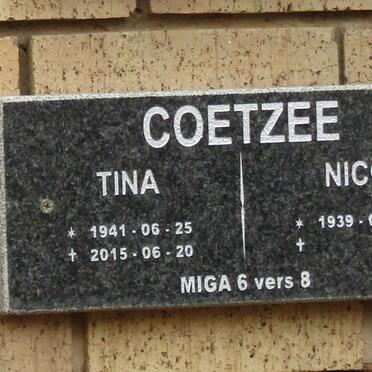 COETZEE Nico 1939- &amp; Tina 1941-2015