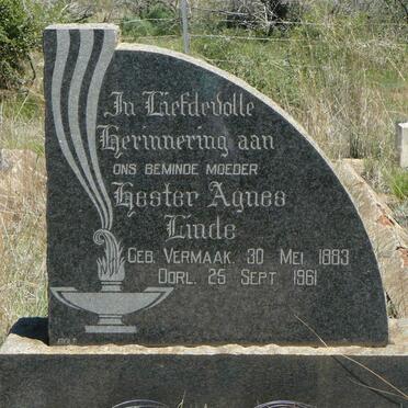 LINDE Hester Agnes nee VERMAAK 1883-1961