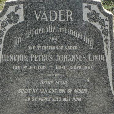 LINDE Hendrik Petrus Johannes 1883-1957