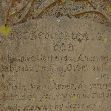 ASWEGEN Johannes Gerhardus, van 1862-1902