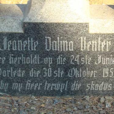 VENTER Jeanette Dalina nee HERHOLDT 1895-1952