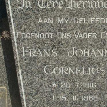 CRONJE Frans Johannes Cornelius 1916-1986