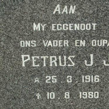 COETZEE Petrus J.J. 1916-1980 &amp; Cecilia J.J. KRUGEL 1908-