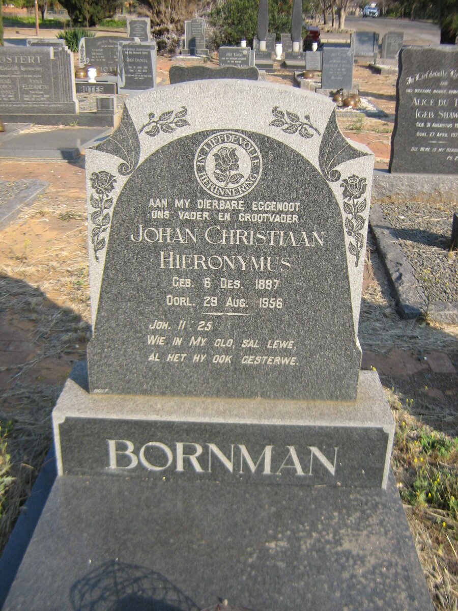 BORNMAN Johan Christiaan Hieronymus 1887-1956
