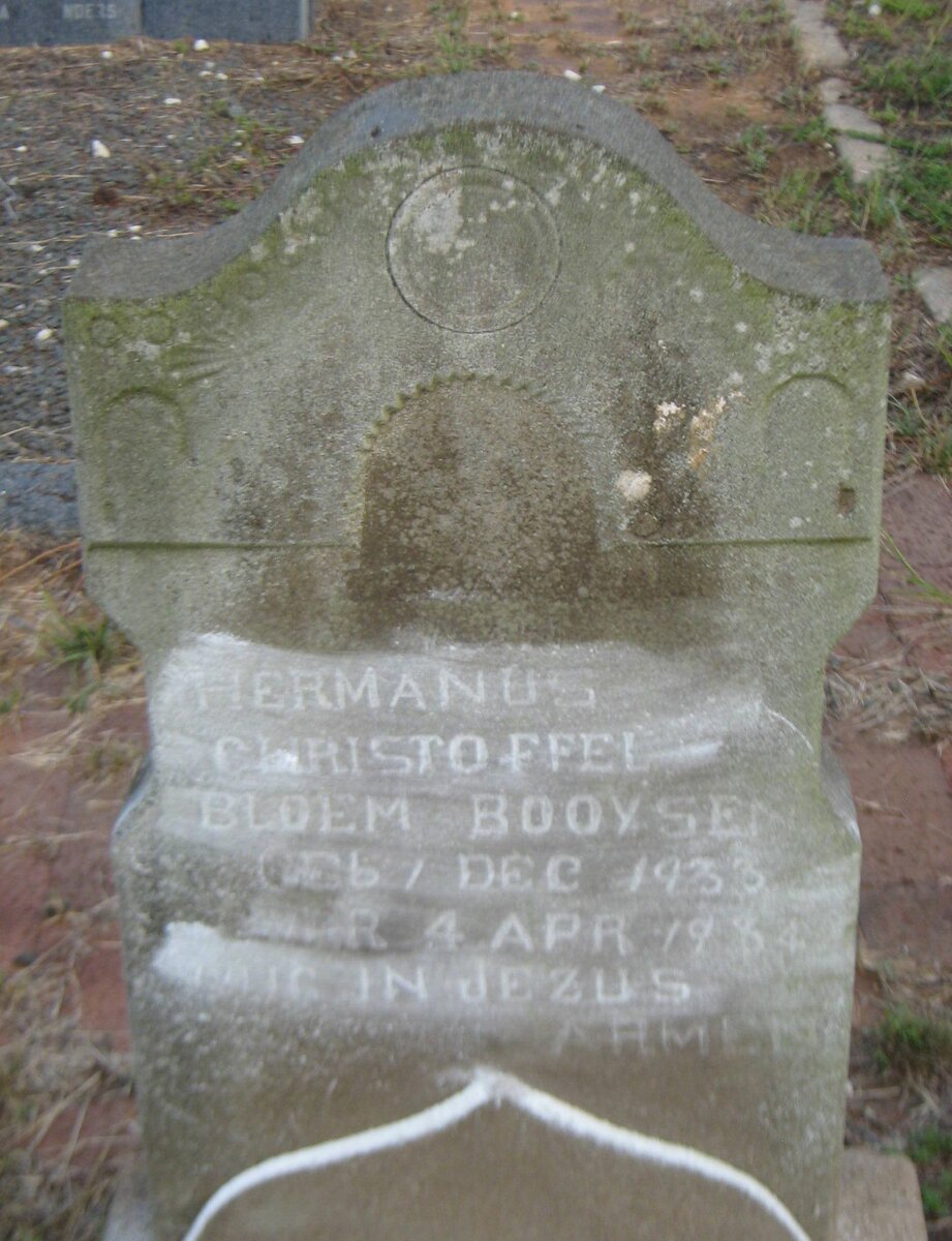 BOOYSEN Hermanus Christoffel Bloem 1933-1934