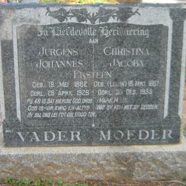 EKSTEEN Jurgens Johannes 1862-1929 &amp; Christina Jacoba LOUW 1867-1955