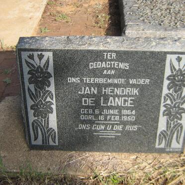 LANGE Jan Hendrik, de 1864-1950