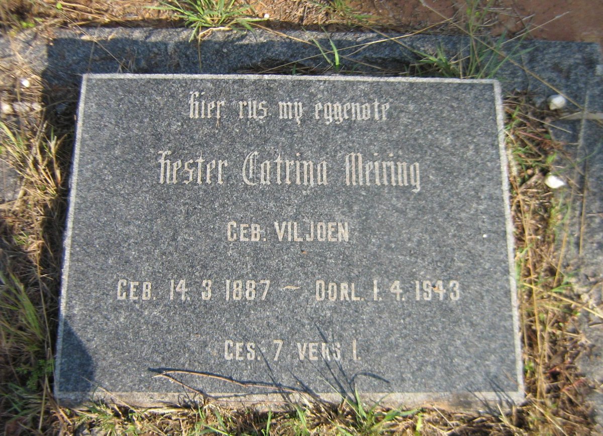 MEIRING Hester Catrina nee VILJOEN 1887-1943