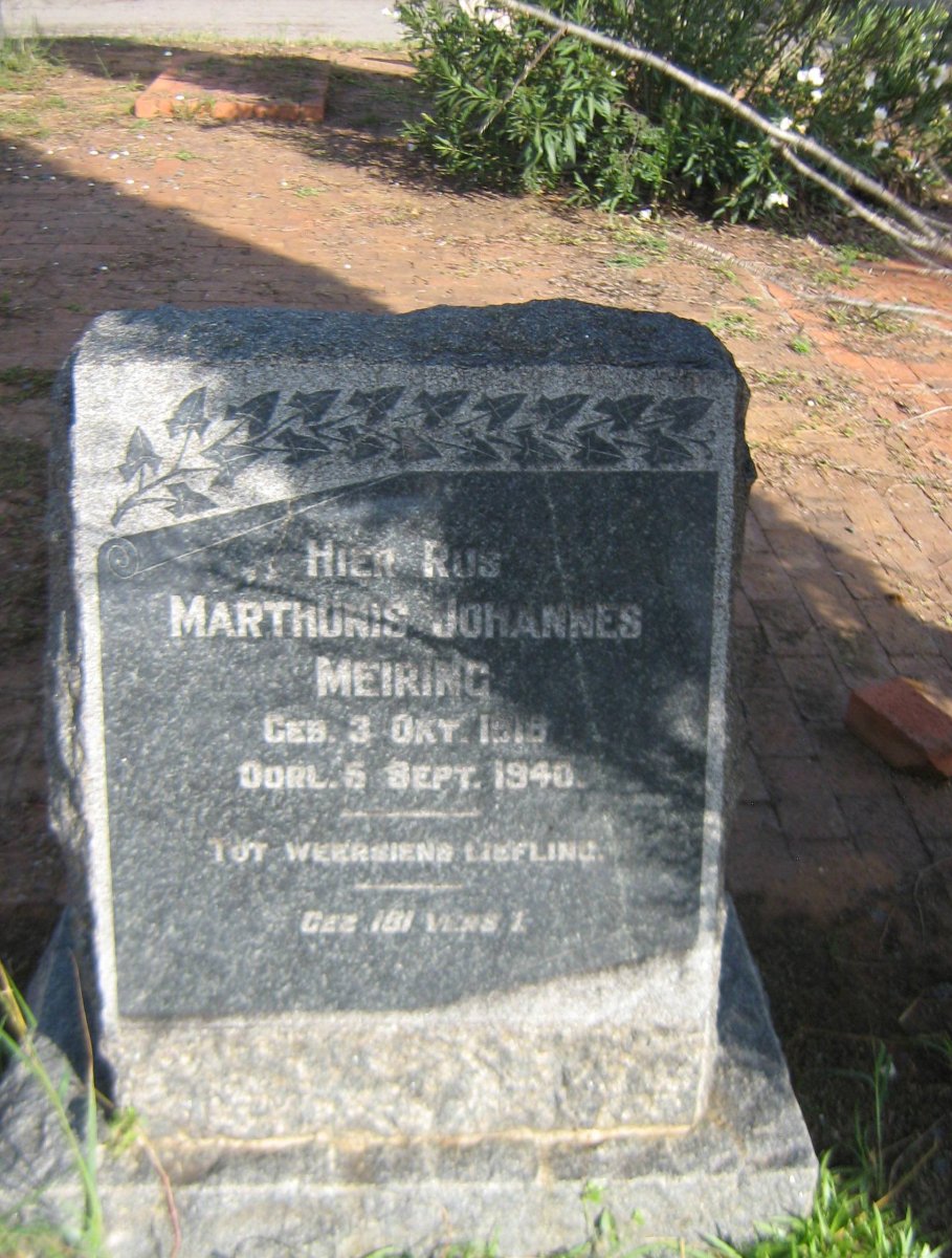 MEIRING Marthunis Johannes 1918-1940