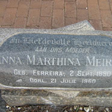 MEIRING Anna Marthina nee FERREIRA 1890-1960