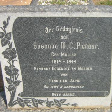 PIENAAR Susanna M.C. nee MULLER 1914-1944